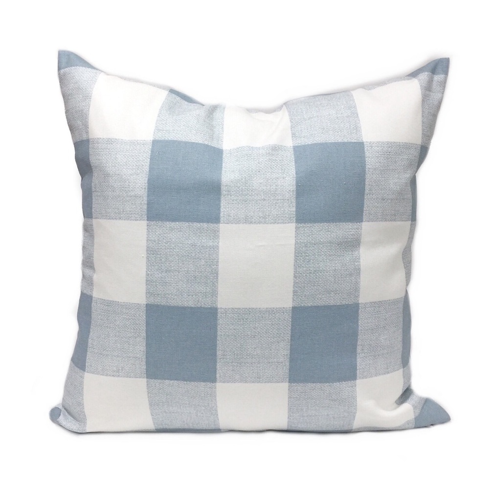 Brand new buffalo blue check corn blue pillows ( set of 2) with zipper. 22inch